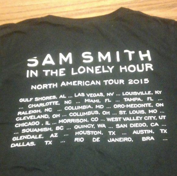 🎹 Sam Smith 🎶 Concert Tour Shirt Women's Medium In The Lonely Hour 2015 🎸 - Picture 3 of 8